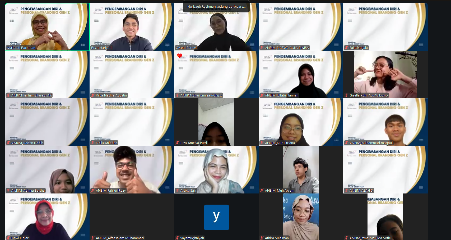 Webinar "Pengembangan Diri dan Personal Branding Gen Z"